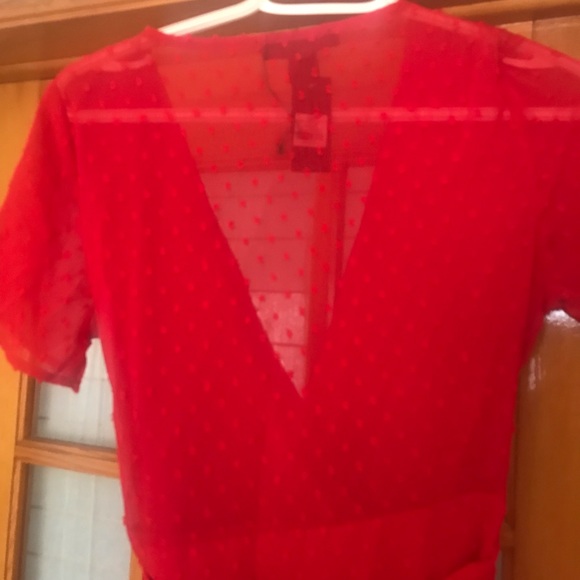 Red wrap dress size L - Picture 5 of 6